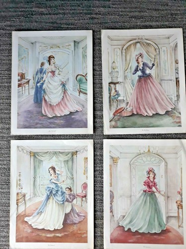 Vintage litho prints women - prints,