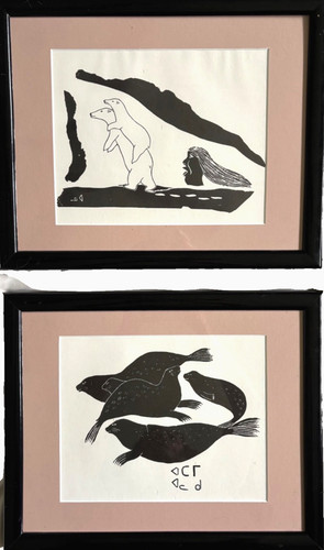 Two inuit lithographs 1962 - two,